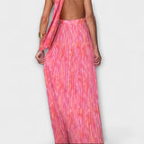 Seraphina - Elegantní Maxi Šaty s Halter Krkem a V Výstřihem