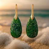 Isalea | Smaragdově zelené náušnice