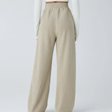 Zuzana | Ležérní rovné kalhoty z manšestru s vysokým pasem a kapsami