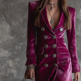 Vera | Velurové šaty Blazer Maxi